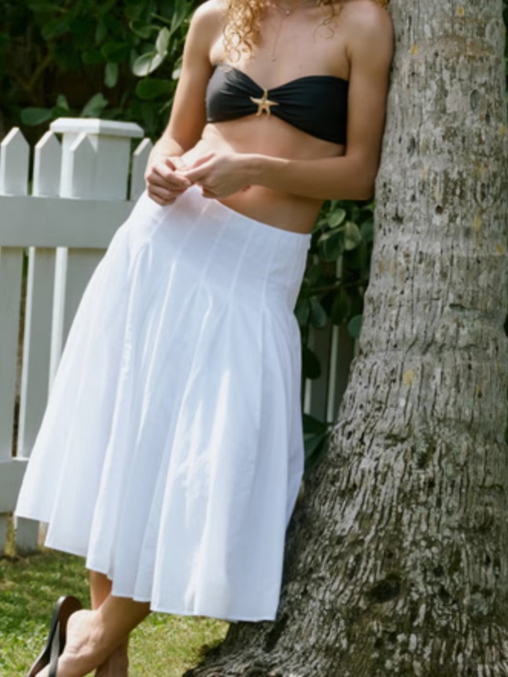 Abercrombie & Fitch 100% Cotton Godet Midi Skirt - Picture 4 of 12